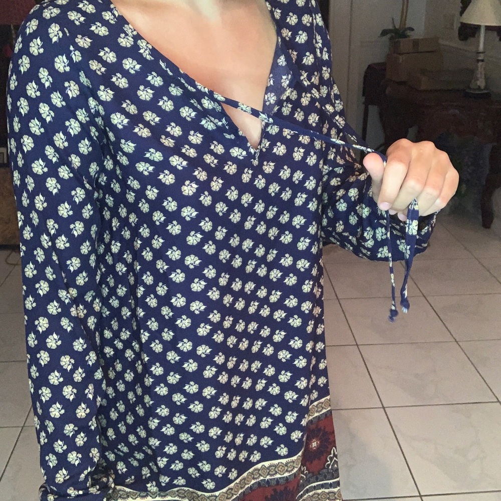 Living doll floral bandana print tie front dress S - Picture 5 of 8